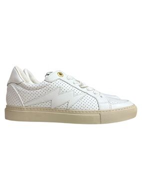 ZADIG&VOLTAIRE White Leather Lightning Bolt Lace Up Women’s 
Zv1747 Sneakers 37